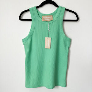 NWT Araminta James The Everyday Tank Honeydew Green Waffle Knit Women XS 6 Beach
